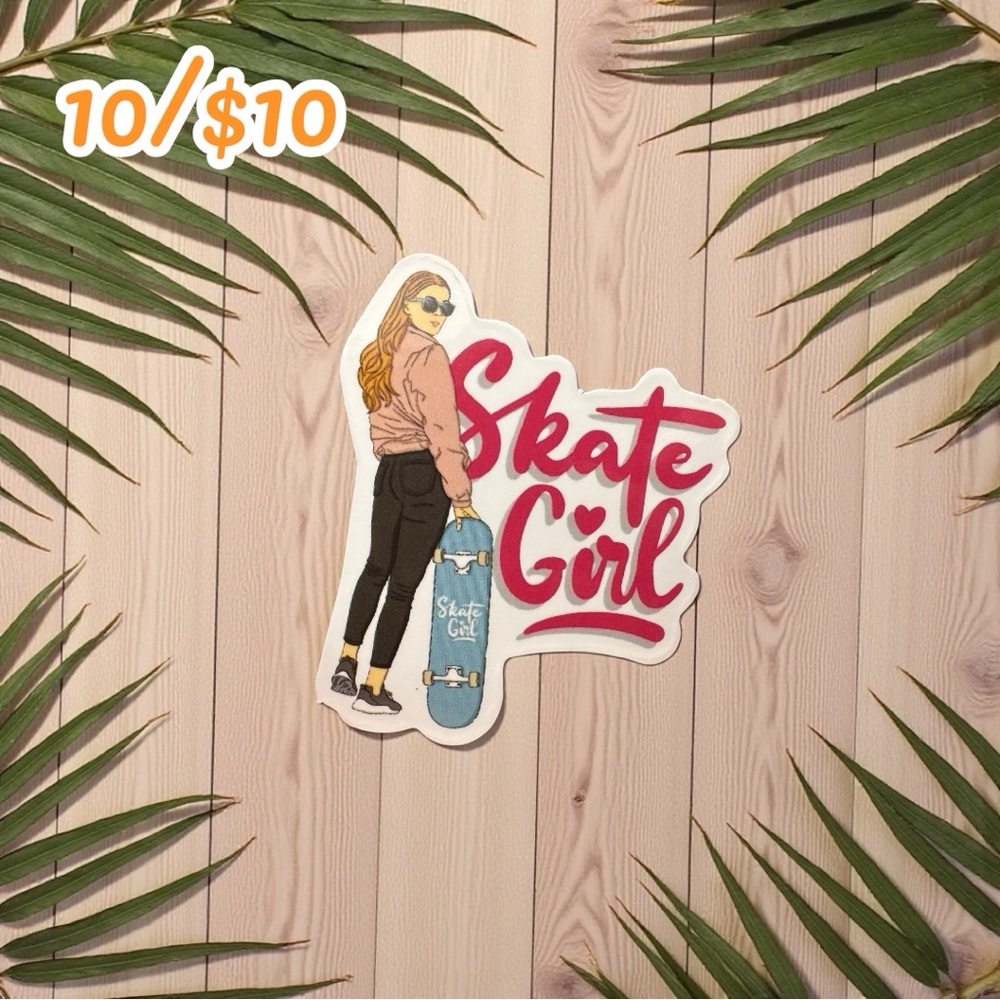 Skate Girl Sticker – Laptop & Water Bottle Decal